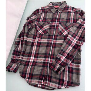 Mambo Australia Men Flannel Shirt Small S Flip Cuff Cotton Plaid Lightweight
